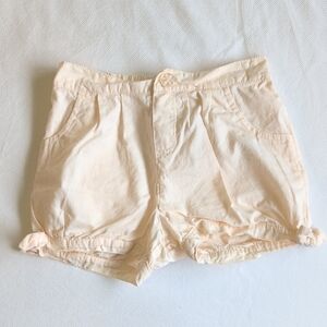 pastel peach pleated cotton bubble shorts with bows 3T toddler girls